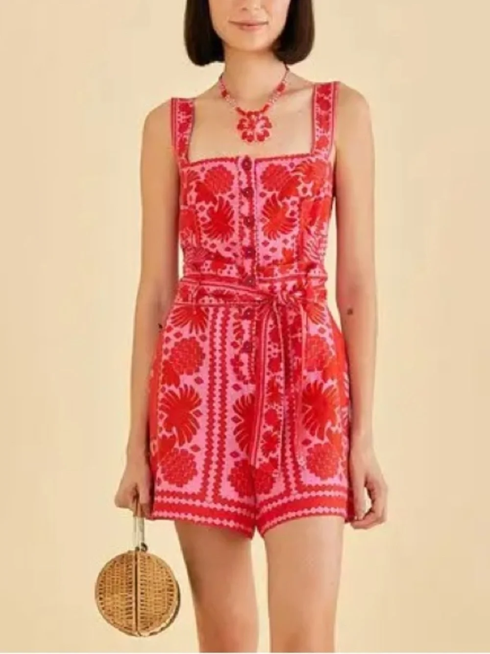 Farm Rio | NWT! Jungle Scarf Romper Size: Medium - Picture 1 of 5